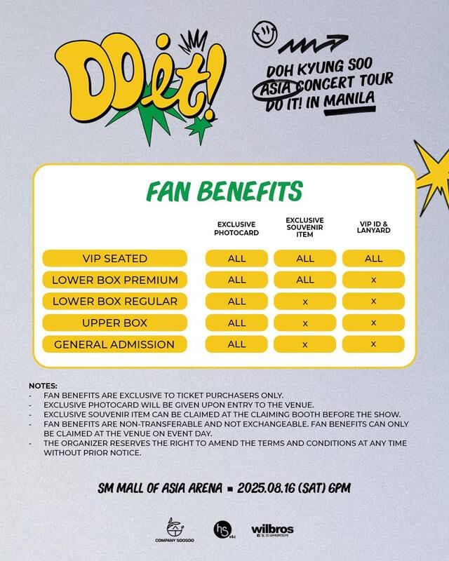 Doh Kyung Soo DO it Asia Concert Tour Fan Benefits